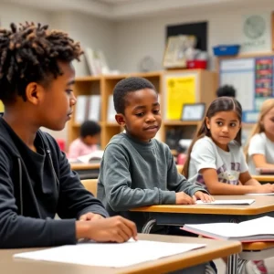 Students in a Dallas classroom engaged in educational activities