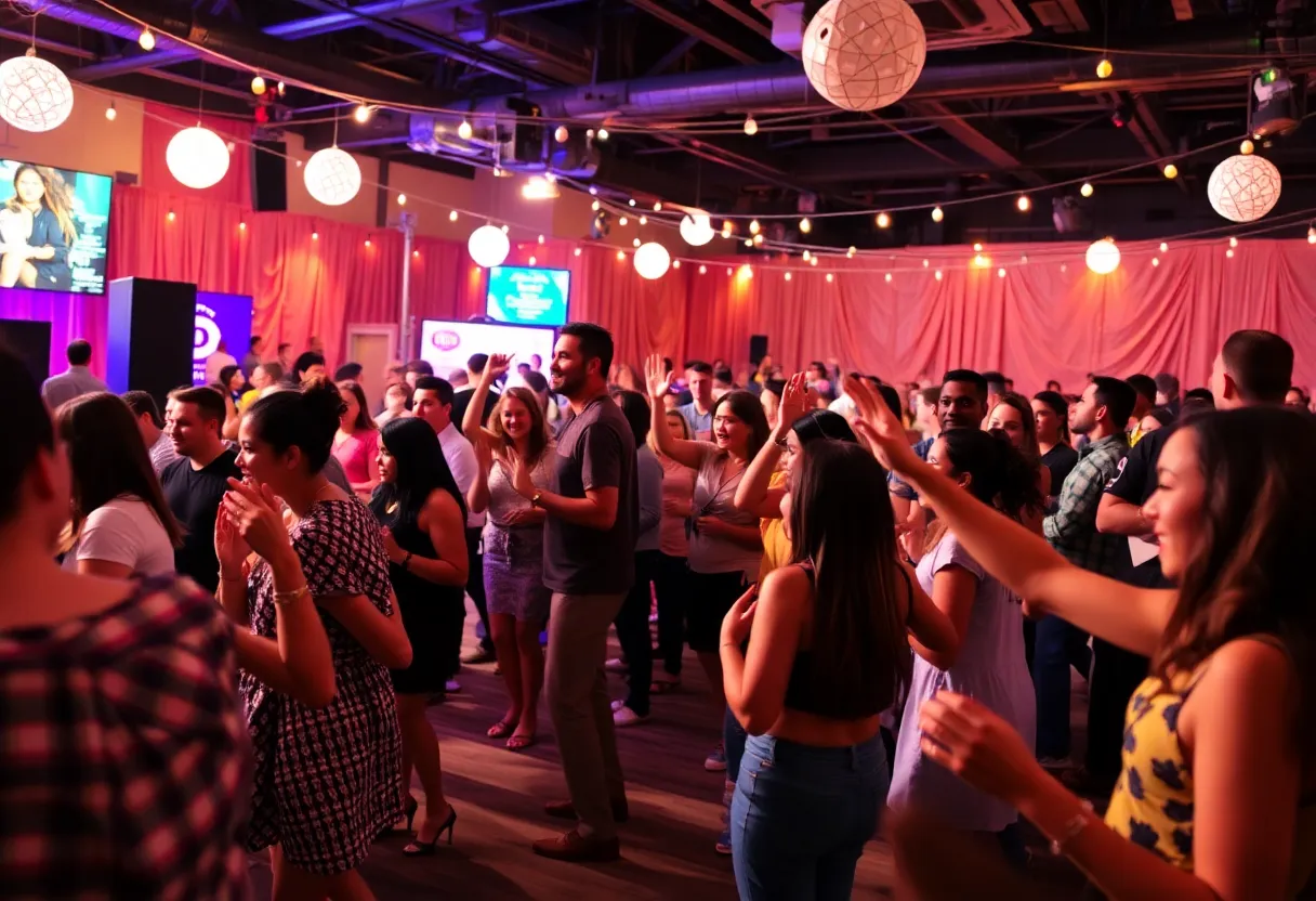Crowd enjoying the Dallas Symphony Orchestra Junior Symphony Ball at Gilley's Dallas