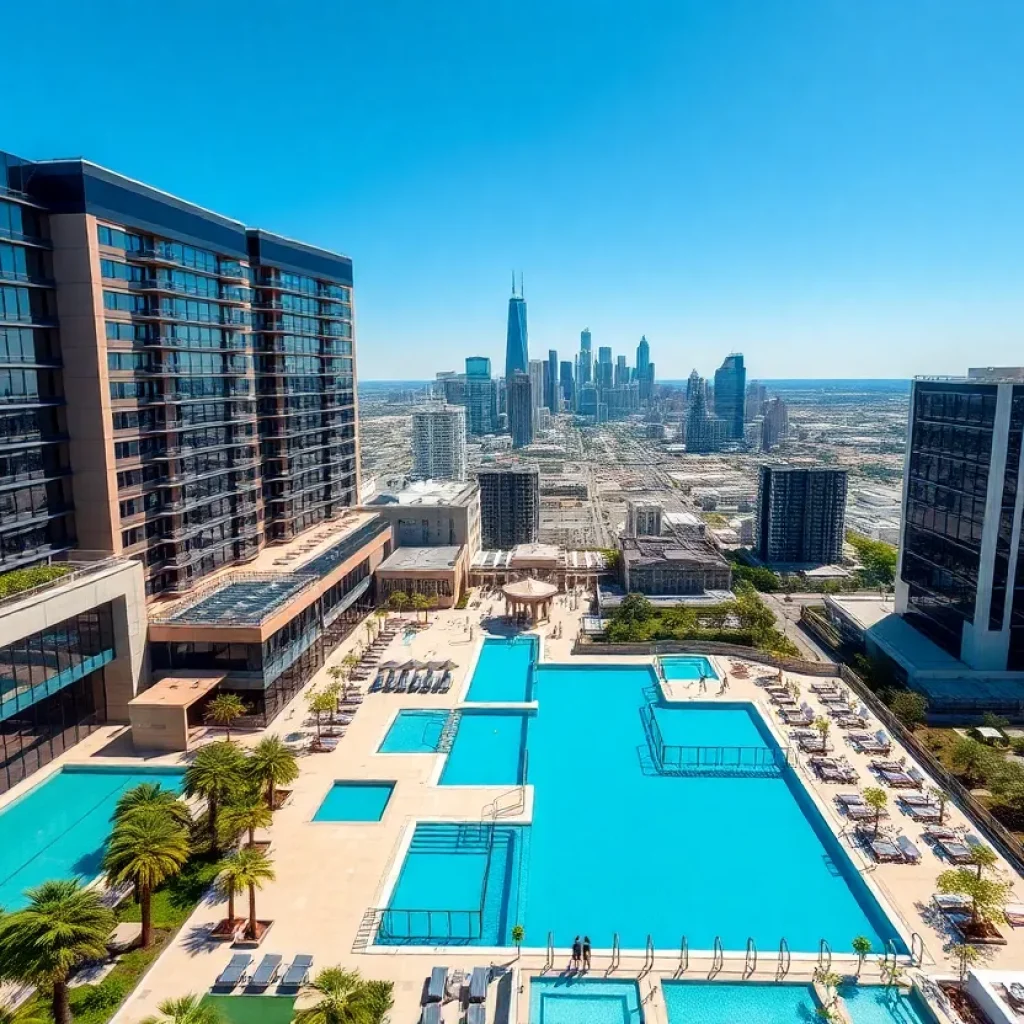 Luxury hotels and skyline in Dallas-Fort Worth