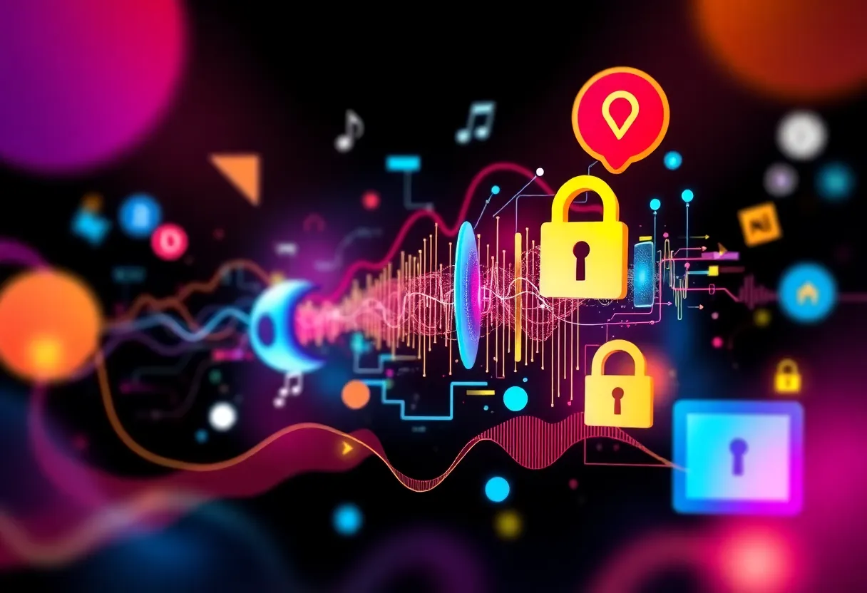 Collaboration graphic for AdTonos and NumberEight in digital audio advertising