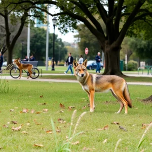 Coyote in a Dallas urban park