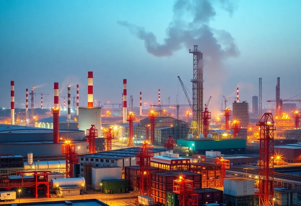 Factories in China representing industrial growth