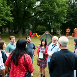 Residents participating in a community meeting for neighborhood projects in Dallas