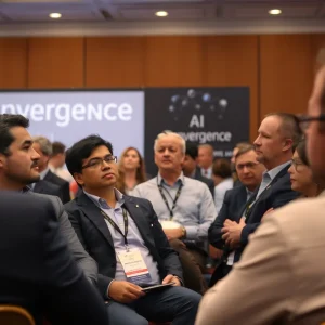 Conference attendees discussing AI regulation in Dallas