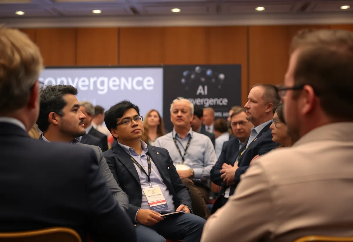 Conference attendees discussing AI regulation in Dallas