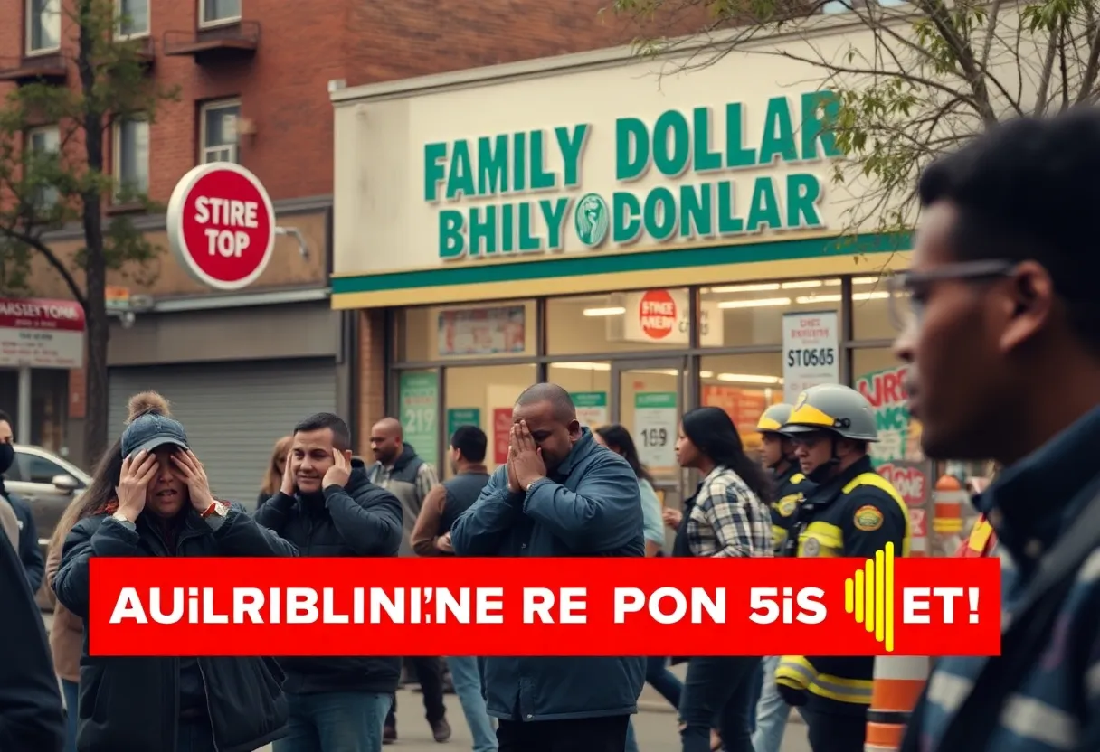 Residents in Dallas distressed by an alarm outside Family Dollar