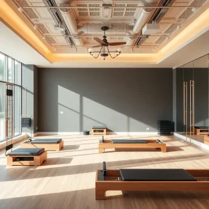 Interior of a boutique Pilates studio in Dallas