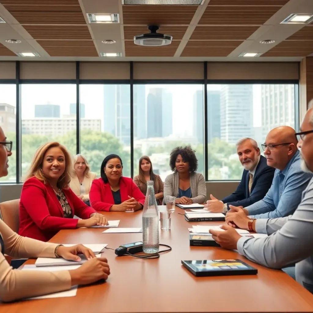 Members of the Dallas City Council engaging in discussion