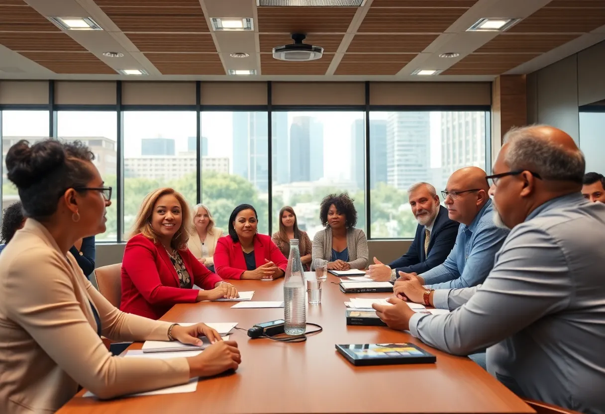 Members of the Dallas City Council engaging in discussion