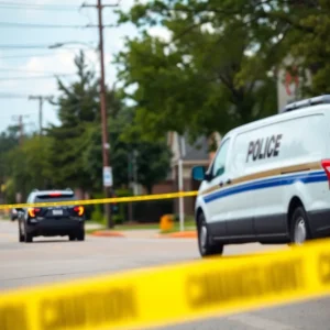 Police cars at a crime scene in Dallas neighborhood