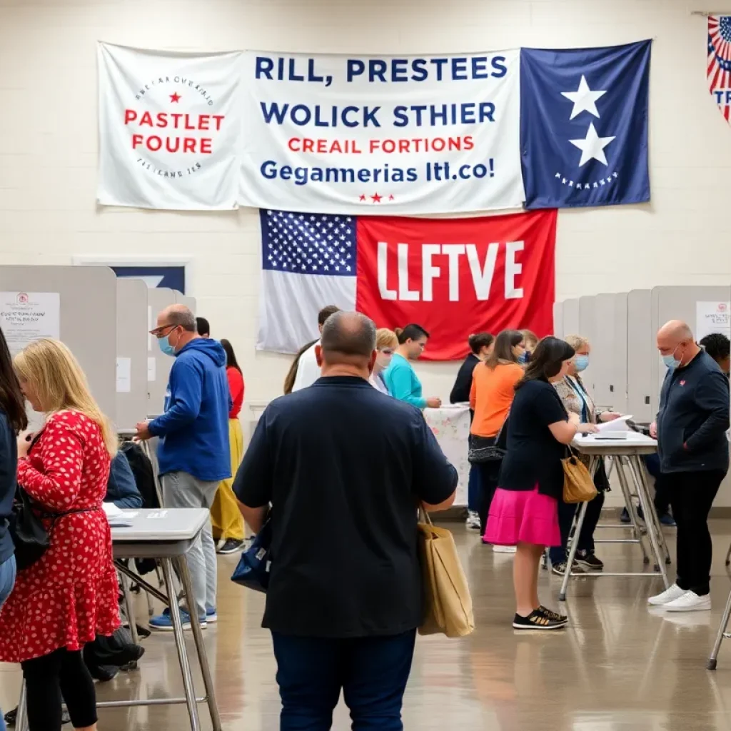 Voters casting their ballots in Dallas during the 2025 elections.