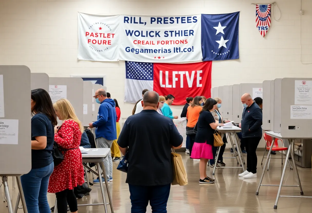 Voters casting their ballots in Dallas during the 2025 elections.