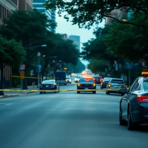 Scene of a police investigation in Dallas, Texas.