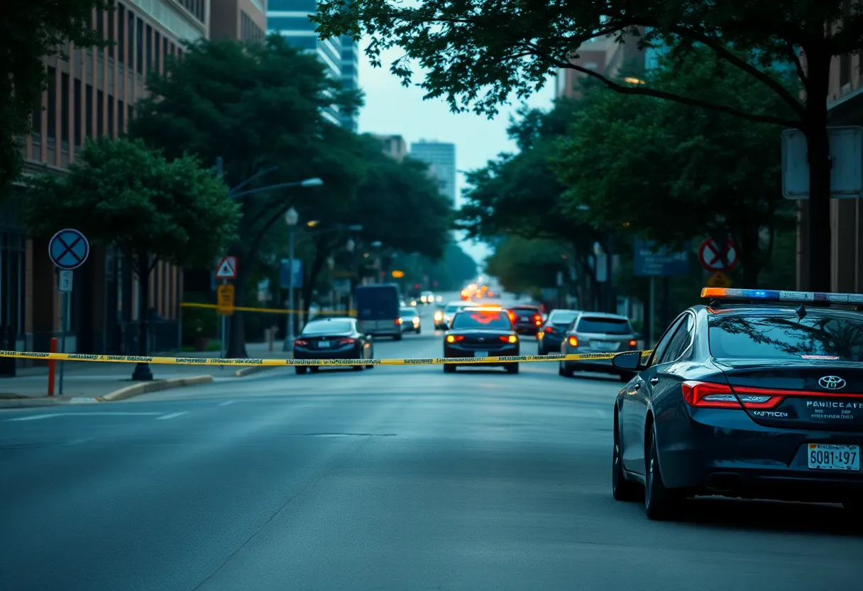 Scene of a police investigation in Dallas, Texas.