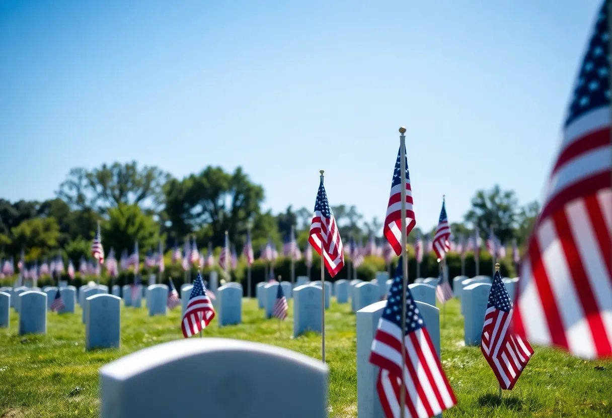 Flags at the Dallas-Fort Worth National Cemetery