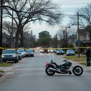 Scene of motorcycle accident in Dallas