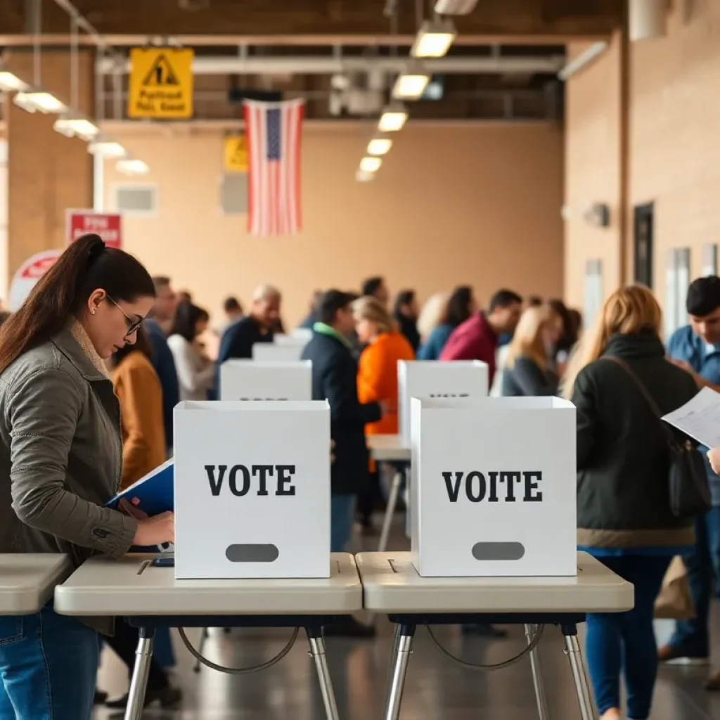 Polling station in Dallas during municipal elections