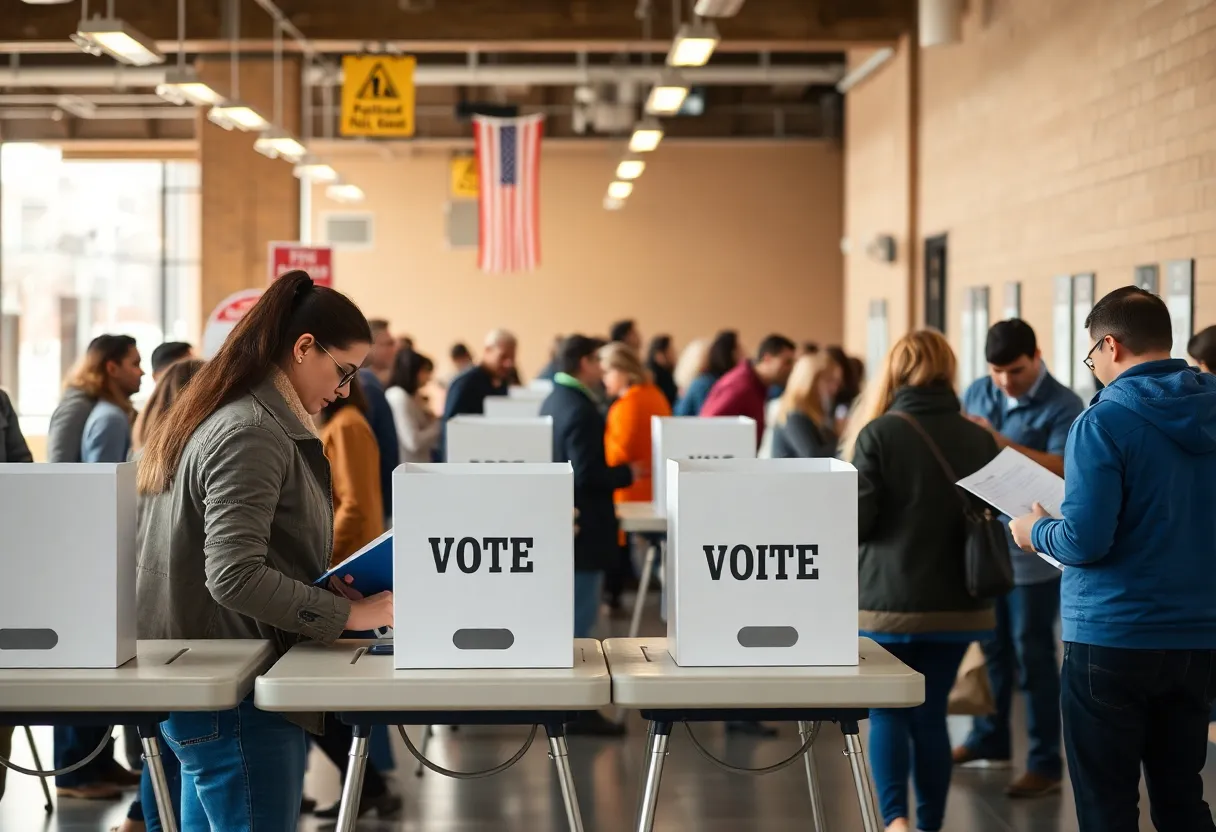 Polling station in Dallas during municipal elections