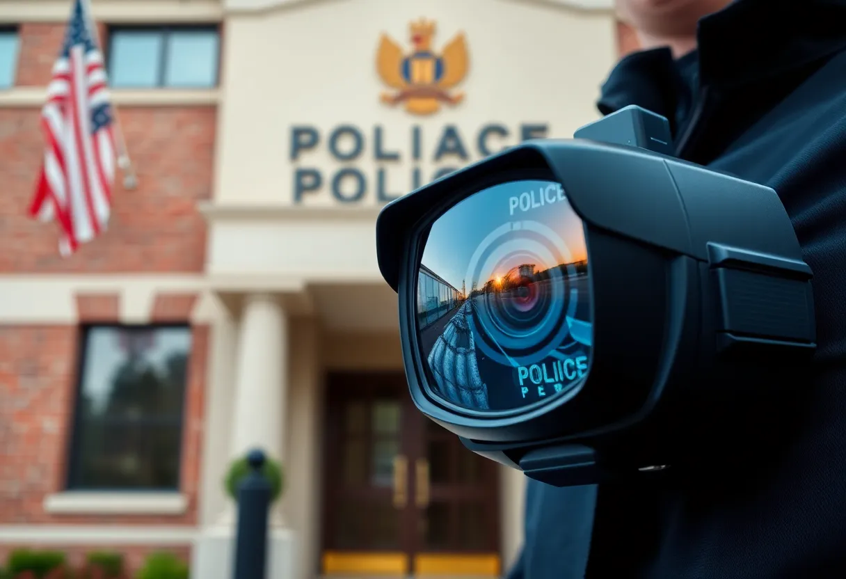 Dallas Police Department building with body camera imagery