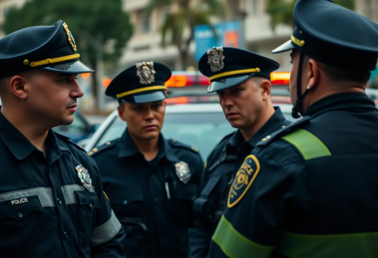 Police arrest scene in Dallas, conveying tension and conflict.
