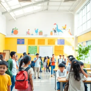 Students engaging in various school activities in a Dallas public high school