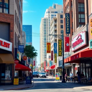 Street view of closed and open restaurants in Dallas
