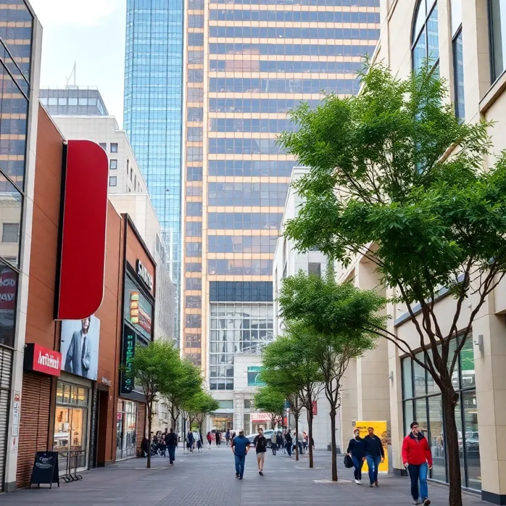 A view of retail stores in Dallas, highlighting store closures and ongoing operations.
