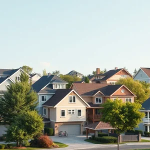 A conceptual illustration of a diverse and inclusive suburban community.
