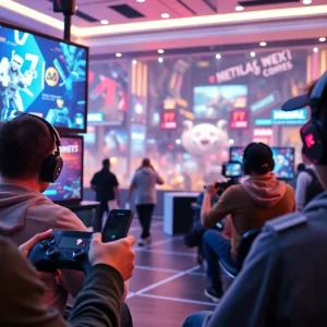 Illustration of in-game advertising in a modern gaming setting