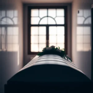 Funeral service setting emphasizing care and respect