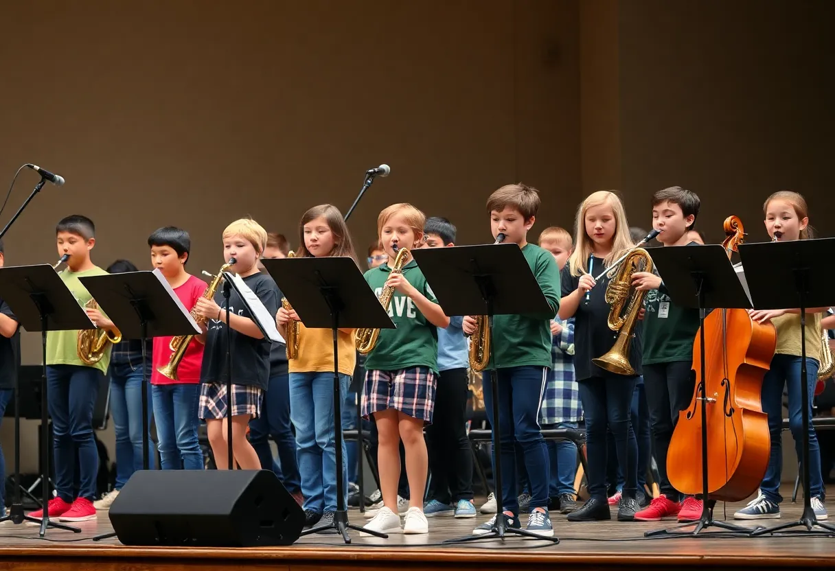 Students of Kipp Truth Academy performing in their first band