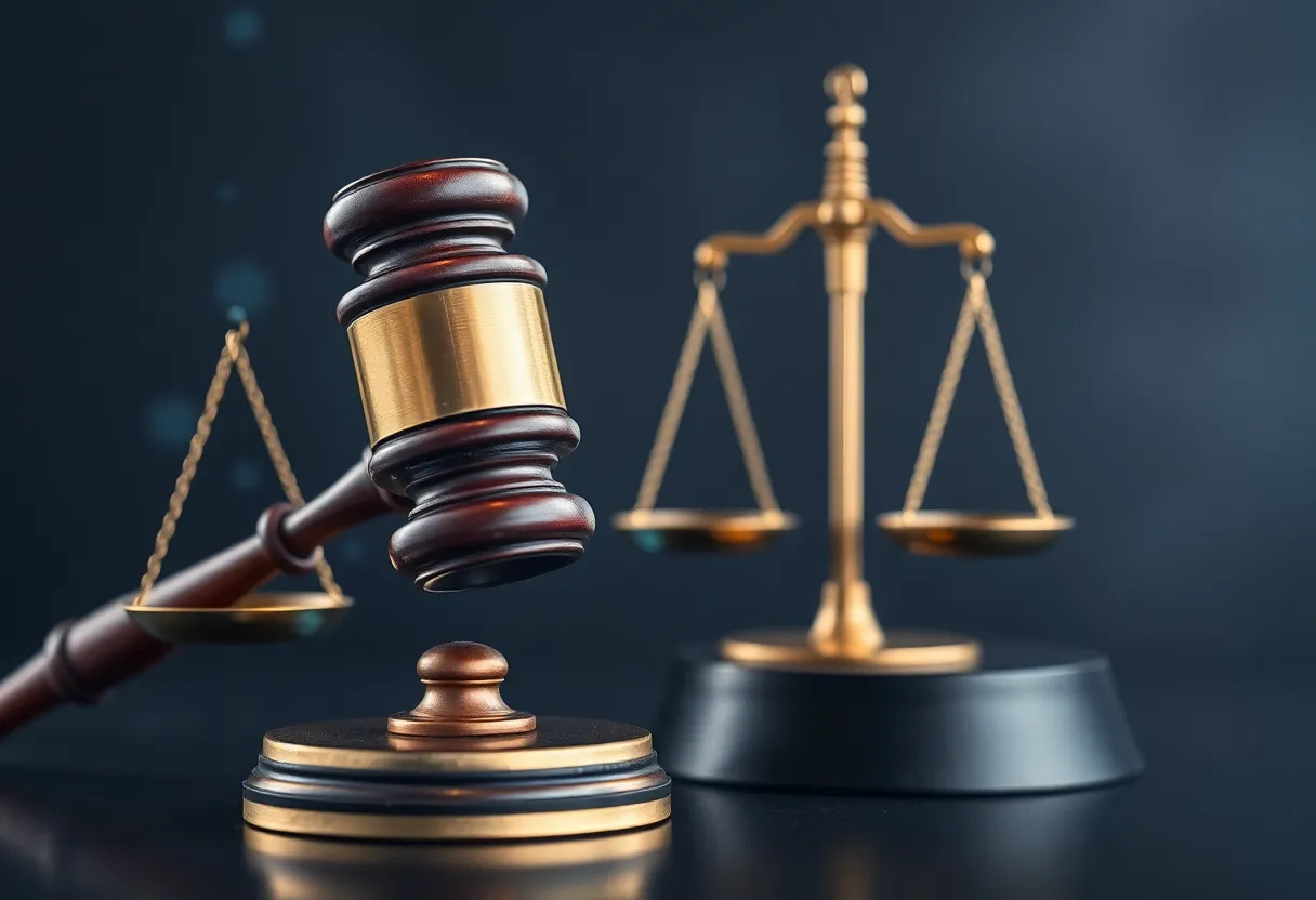 A visual interpretation of legal concepts with AI elements.
