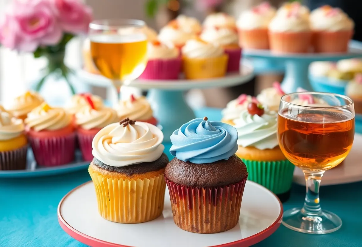 Gourmet cupcakes paired with cider for Mother's Day in Dallas