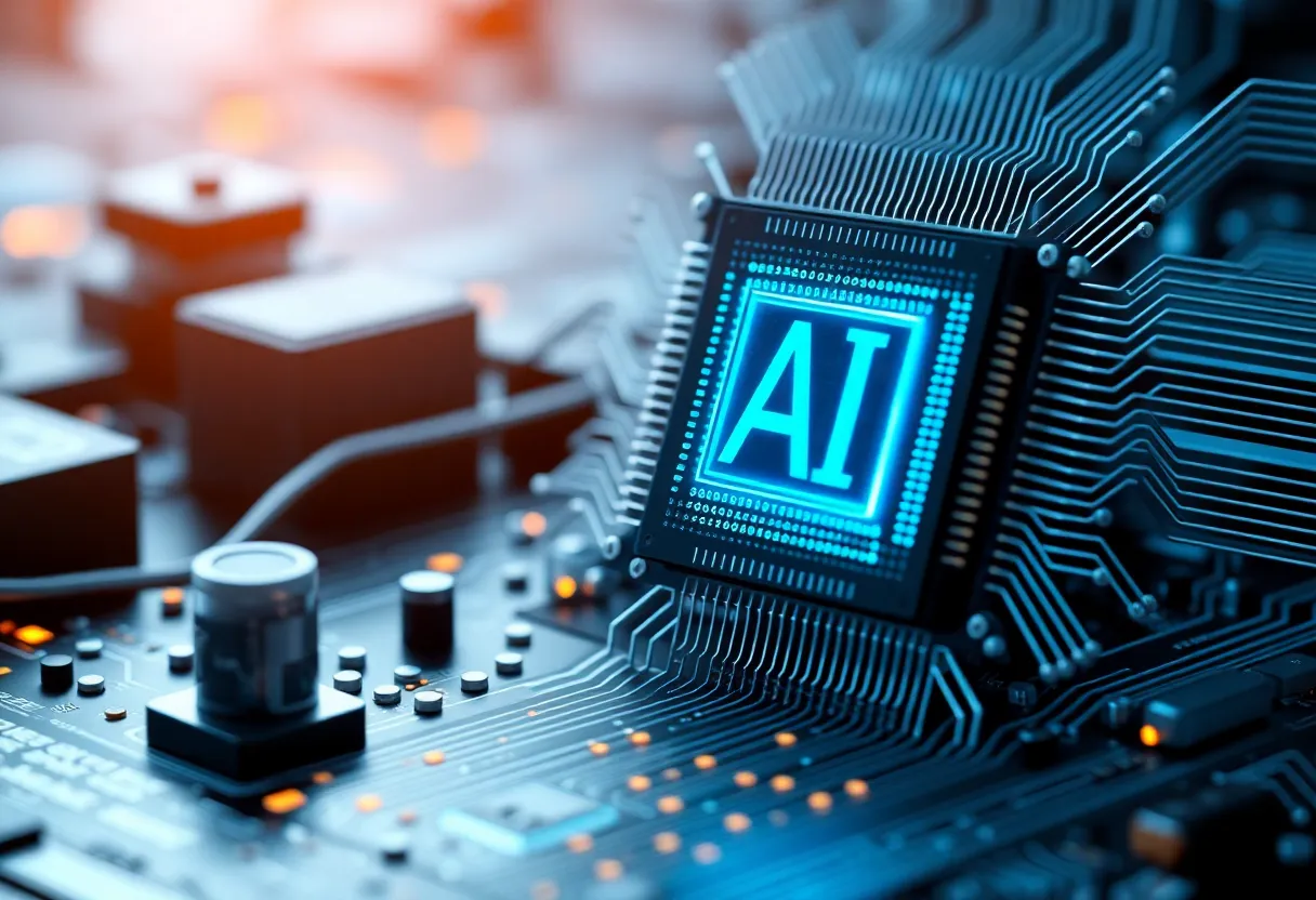 A conceptual image of advanced AI chips representing Nvidia's technology innovations.