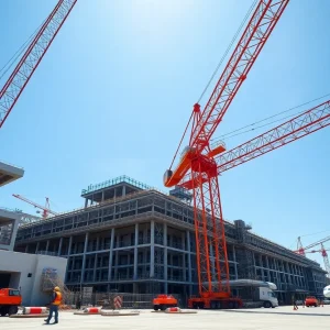 Construction site of Passport Park West industrial project near DFW Airport