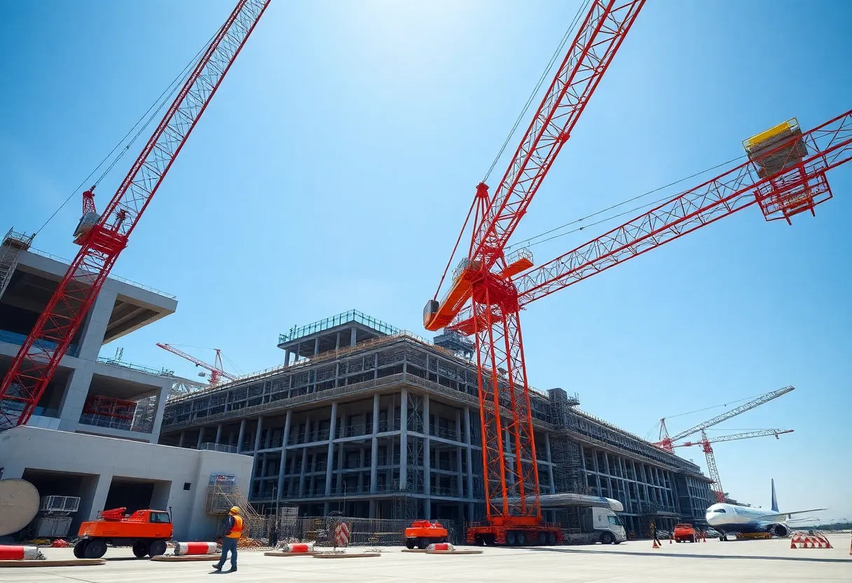 Construction site of Passport Park West industrial project near DFW Airport