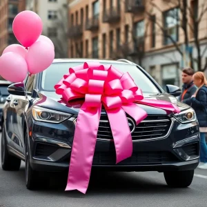 Celebration of a new car surprise in Dallas