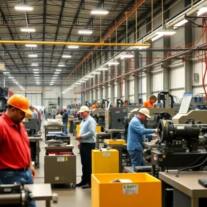 Workers in a Texas manufacturing facility