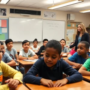 Engaged students in a Texas public school classroom