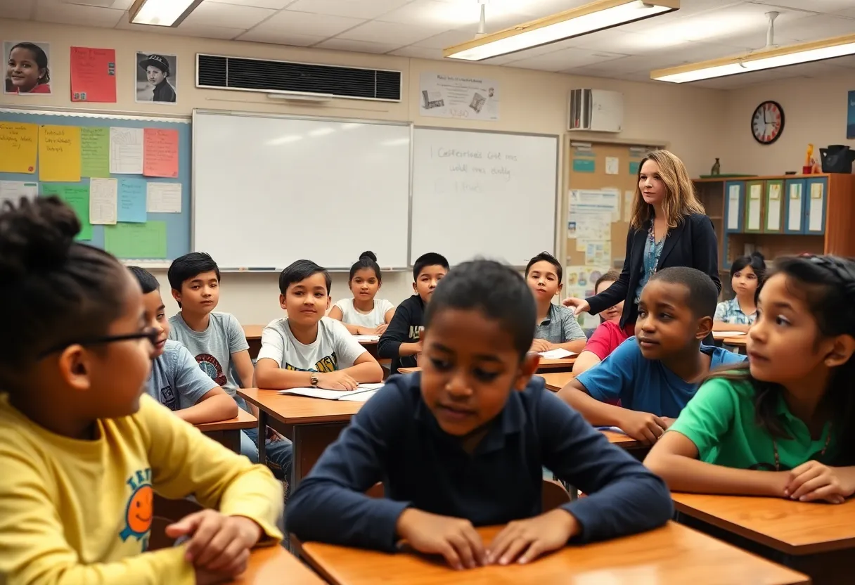 Engaged students in a Texas public school classroom