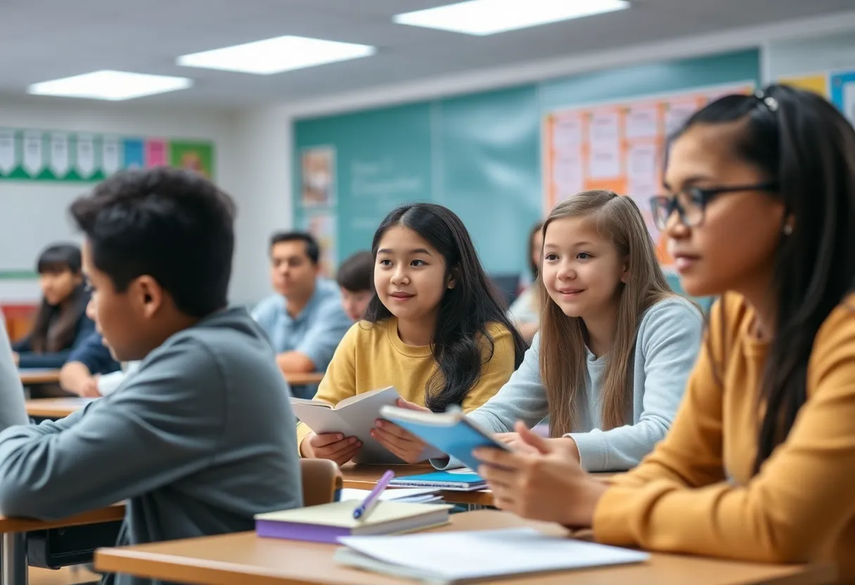 Engaged students in a Texas classroom setting