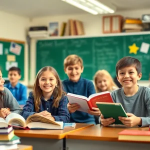 Classroom with students engaged in learning due to funding boost
