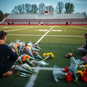 Memorial tribute in honor of a young football player