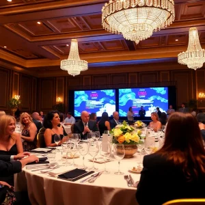 Attendees enjoying a fundraising event at the Wish Night Gala