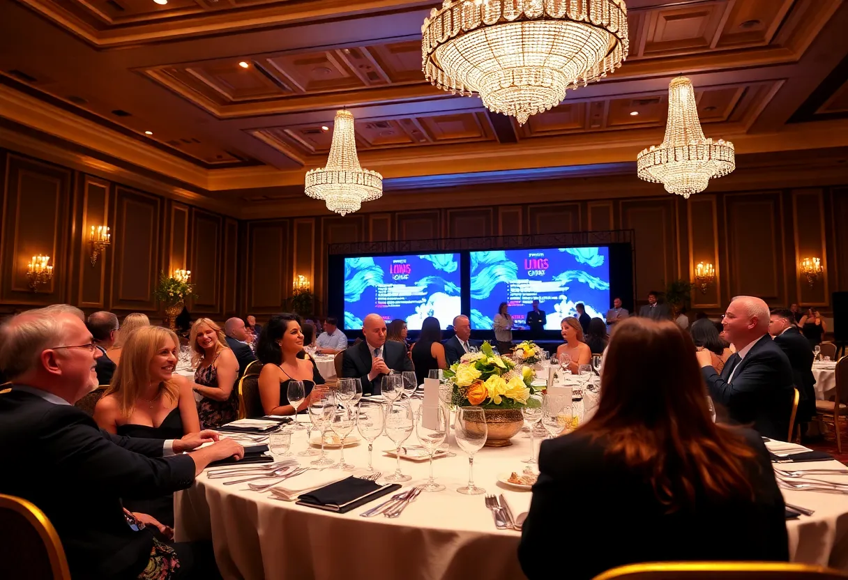 Attendees enjoying a fundraising event at the Wish Night Gala