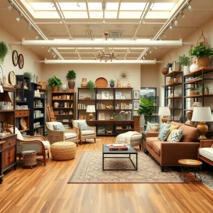 Interior view of an At Home store featuring home goods and furniture.