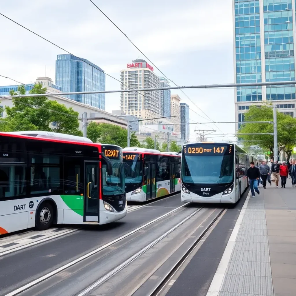 DART bus and light rail in Dallas, Texas