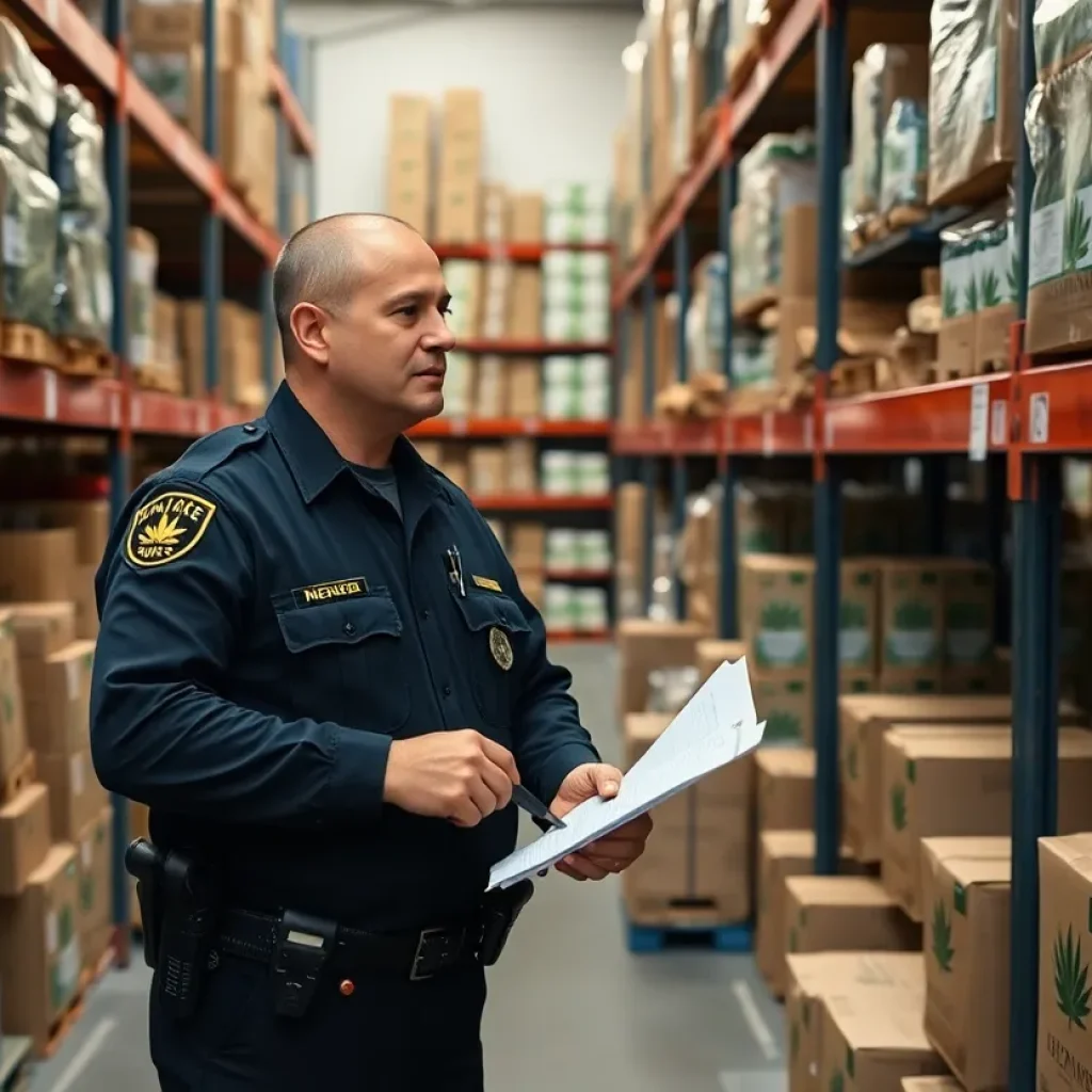 Dallas law enforcement inspecting hemp products