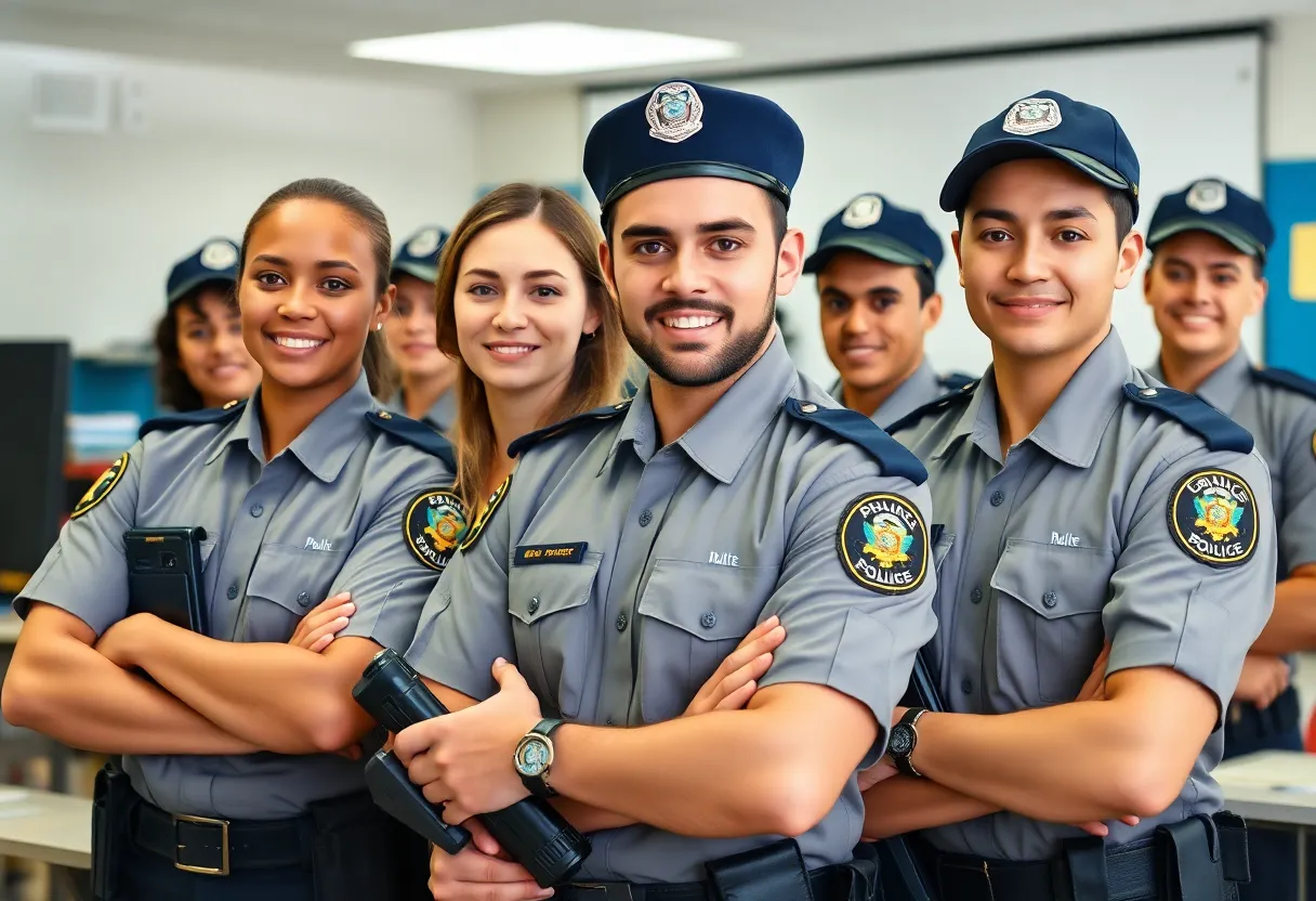 Dallas police academy recruits training together