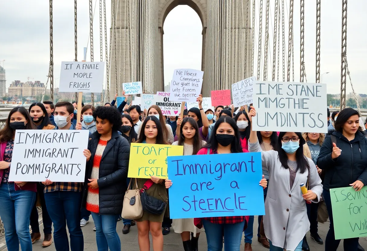 Participants at the Dallas rally demonstrating for immigrant rights.